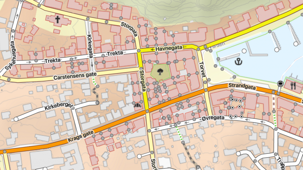 Risør i openstreetmap redigeringsmodus